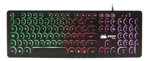 Teclado Gamer RGB USB Knup ABNT2 Semimecânico Numérico Preto
