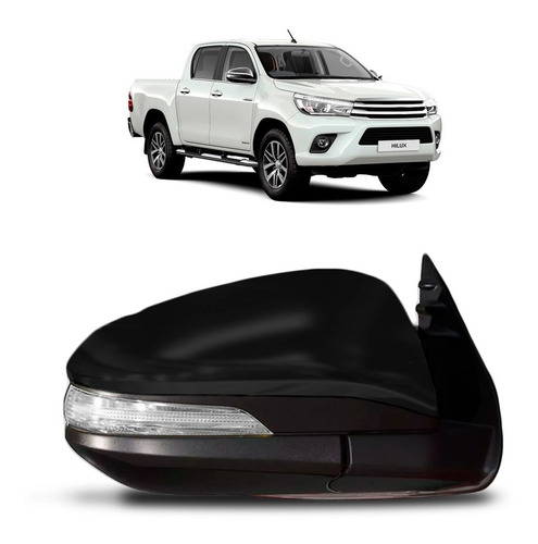 Retrovisor Hilux Srv 2016 A 2017 Elétrico Pisca Capa Preta