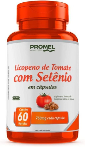 Licopeno De Tomate Com Selênio 60 Caps De 500mg Promel