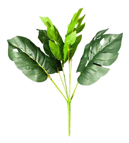 Imagen 1 de 7 de Planta Monstera Costilla De Adan Ramo Verde Artificial 32cm