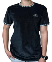 Comprar Playera Hombre Playera Pedreria Cuello Redondo Negra Moda