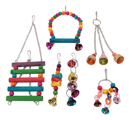 Juego De Juguetes Bird Cage Toys, Colorido Columpio Para Mas