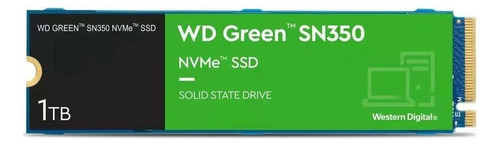 Disco sólido SSD interno Western Digital WD Green SN350 WDS100T3G0C 1TB verde