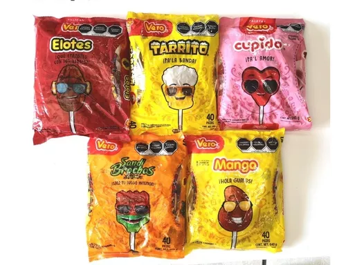 Paletas Vero, Elote, Mango, Sandía, Tarrito,cupido. 5 Bolsas | Envío gratis