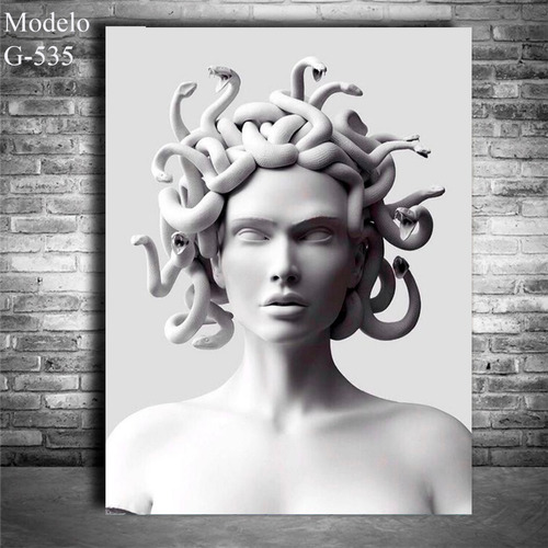 Cuadro Medusa Arte Moderno Grafiti 60x45 Cm Textura G535