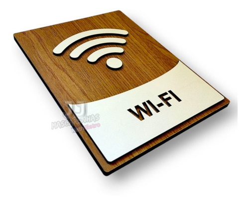 Placa Sinalização De Wi-fi Rede Wireless Mdf 3mm