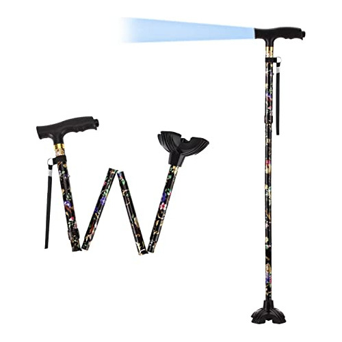 Lixiang Walking Cane With Led Light, Adjustable Folding Walk