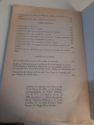 Vida De Don Vasco De Quiroga Ordenanzas - J. Joseph Moreno (Usado)