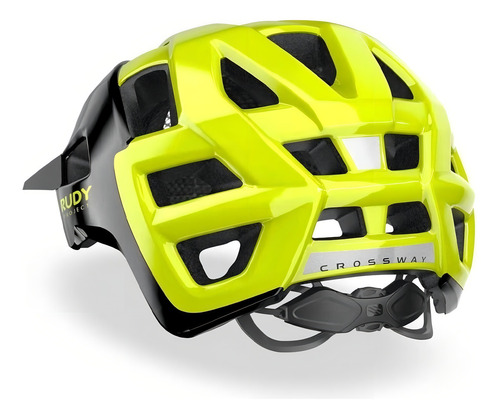 Casco Rudy Project Crossway negro y amarillo fluor en molde, talla P-m
