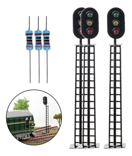6 Piezas Diy Semáforos 1:87 Ho Escala Semáforo Lámpara Luz D