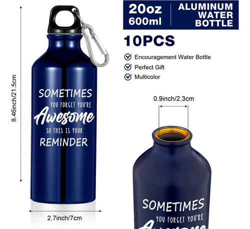 Paquete De 12 Botellas De Agua De Aluminio Multicolor A Vece