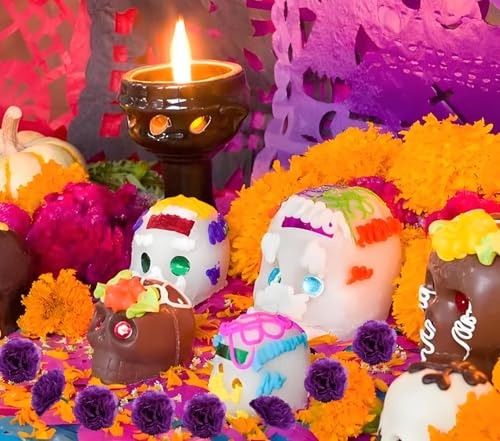Flores De Cempasúchil Artificiales Con Tallos, 60 Piezas De