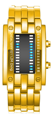 Reloj Negro Pequeño Luz Azul Coreano Led Iron Man