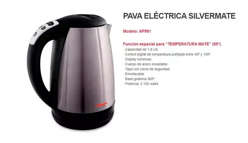 Liliana AP965 Electric Kettle Pava 1.7 lts with Mate Function