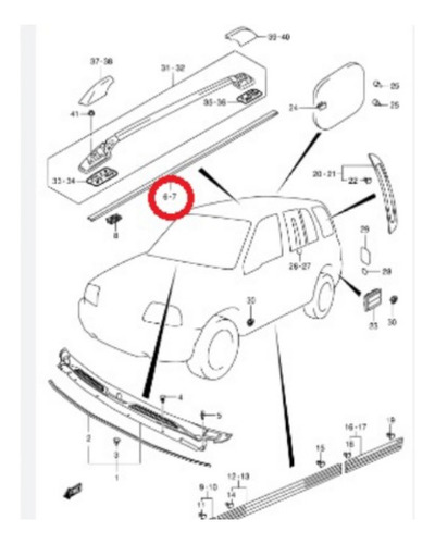 Moldura Techo Suzuki Grand Vitara Derecha 5p 77541-65d00-5pk