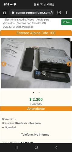 Imagen 6 de 6 de Estereo Alpine Cde-100