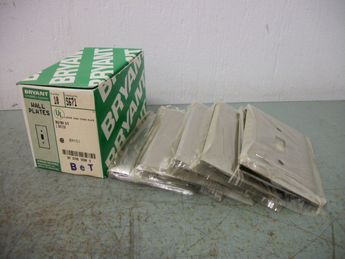 Bryant Box Of 10 Single Switch Ss Wall Plates S671 Nib Ddl