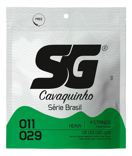 Encordoamento Cavaquinho Sg Serie Brasil Tensão Alta 0.11