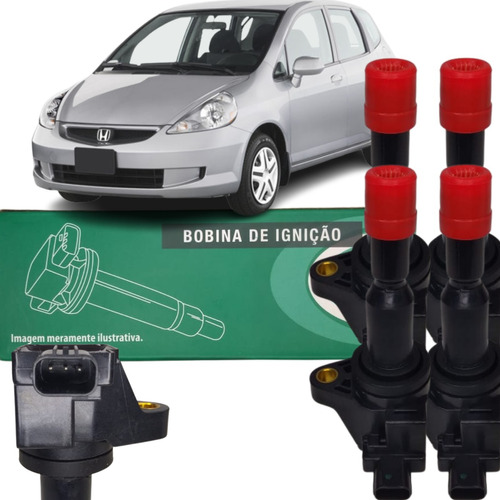 Kit 4 Bobina De Ignição Fit 1.5 16v 2003 A 2008