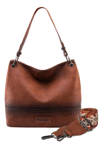 Cartera Montana Wrangler Hobo Cuero Vegano Marrón