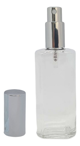 100 Frascos Vip Vidrio 60ml Spray Y Capuchón Plata