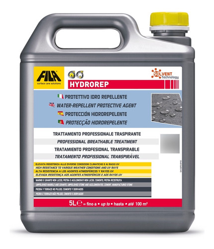 Fila Hydrorep Protector Hidrorepelente Piedras No Pulidas 5l Transparente Natural