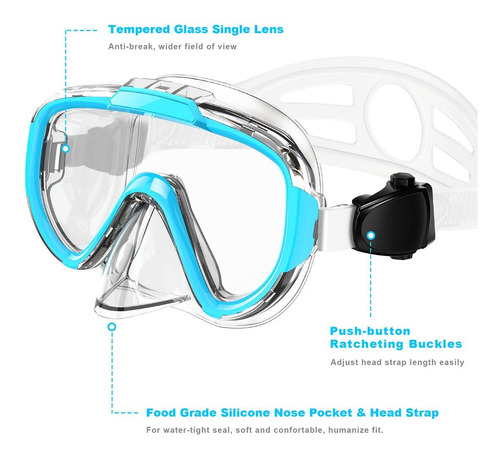 Snorkel Set, Zipoute Snorkel Dry Top Snorkeling Gear For Adu