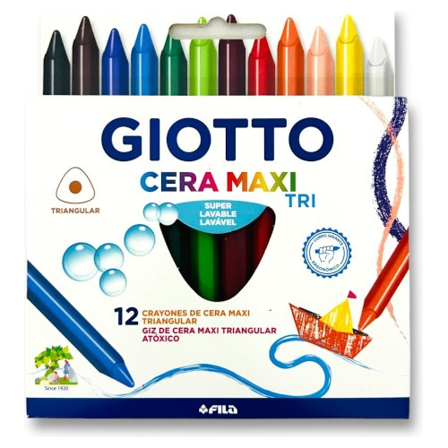 Crayolas De Cera | Gruesas Triangulares | Giotto | 12 Colore