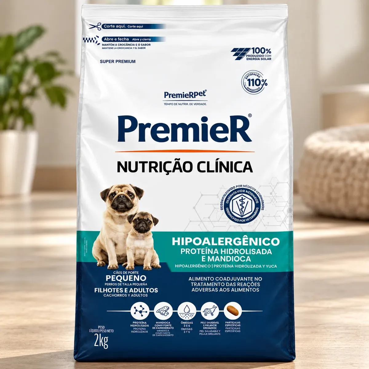 Ração Seca Premier Cão Pequeno Hipoalergênica Mandioca 2kg