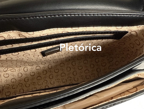 Bolsa Guess Para Dama Color Negro (original) Negro Lisa Níquel Negro/blanco
