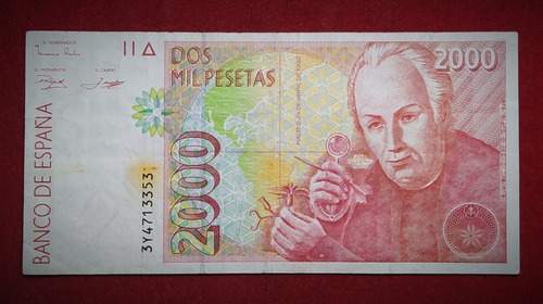 Billete 2000 Pesetas España 1992 Celestino Mutis Pick 162