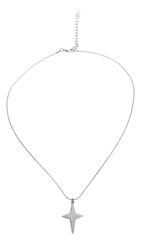 Collar En Forma De Estrella De Cuatro Puntas Con Cadena