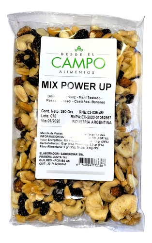 Mix Power Up Frutos Secos Dec X 250 Grs