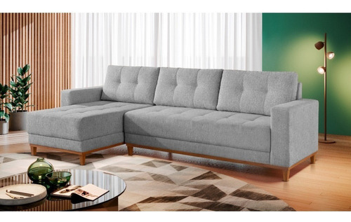 Sofá Rondomóveis R815 Domi Com Chaise 4 Lugares Cinza