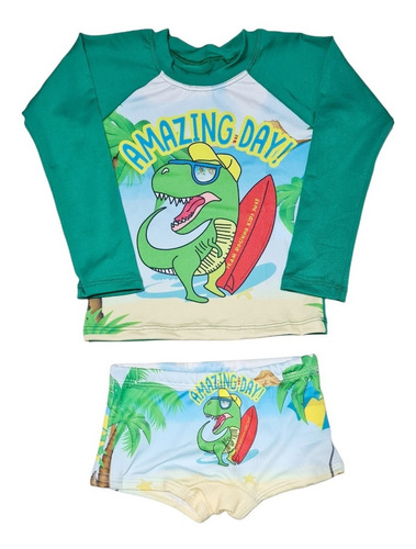 Imagem 7 de 8 de Sunga Blusa De Proteção Uv Infantil Shark Patrulha Biquini