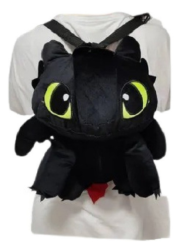 Mochila De Peluche Chimuelo - Como Entrenar A Tu Dragón Negro Liso