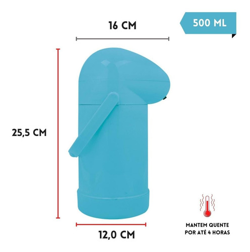 Imagem 4 de 7 de Garrafa Térmica 500ml Mor Nobile Várias Cores
