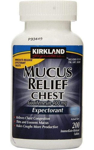 Kirkland Mucus Relief Chest Expectorante 200 Tabletas 