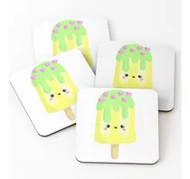 Comprar Set Posavasos Diseño De Paleta Lindo Amarillo Calidad Premiu