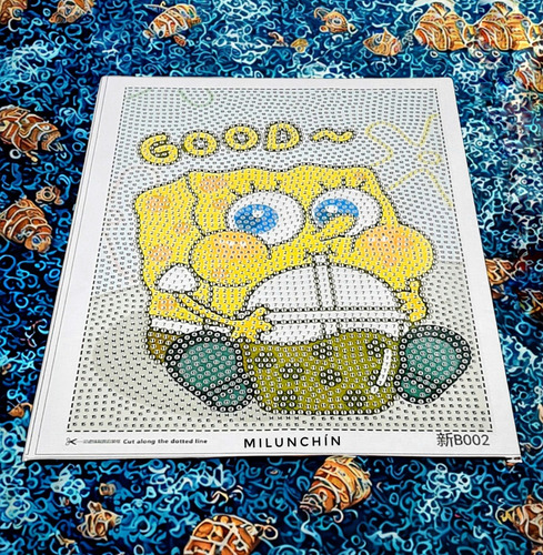Pintura En Diamantes Diamonds C/porta Retrato Kitty Y Mas Bob Esponja