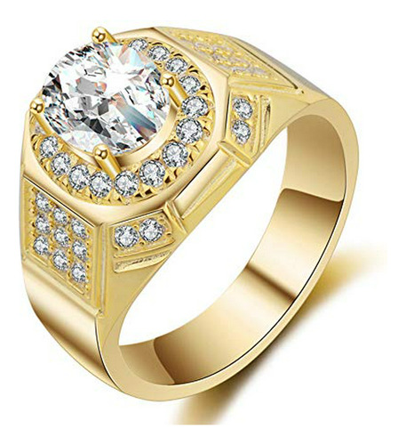 Jewelry 18k Gold Rings For Men Aaa Cubic Zirconia Engagemen