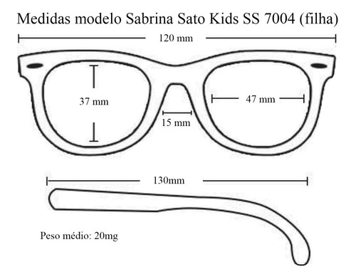 Imagem 5 de 5 de Óculos De Sol Sabrina Sato Kit Mãe Filha - 2 Óculos De Sol