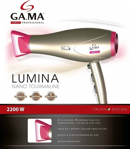 Secador De Pelo Prof Gama Compact Potente Wats & Silencioso