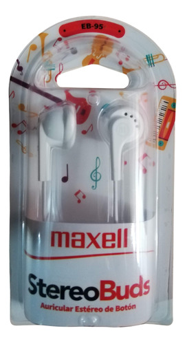 Pack 6 Audifonos Maxell Stereo Buds Eb-95 / 3 Colores