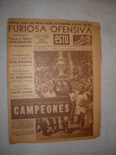 Tampico Campeon De Campeones 1953 Periodico Coleccionable