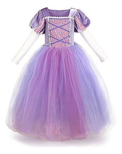 Iwemek Girls Princess Rapunzel Dress Costume Halloween Party