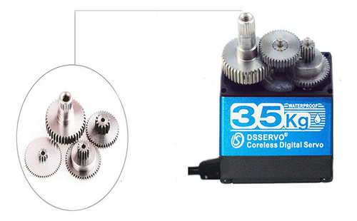 Servomotor Zoskay Ds3235, 35 Kg De Torque, Impermeable, Para