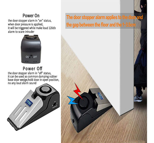 Tapón De Puerta Y Alarma 2 En 1, 120 Db, Para El Hogar Y Los