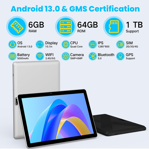 Android 13 Tablet Con Ranura Para Tarjeta Sim,10.1 Inch C...