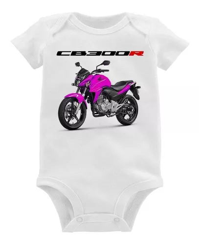 Body Bebê Moto Honda Cb 300 R Rosa